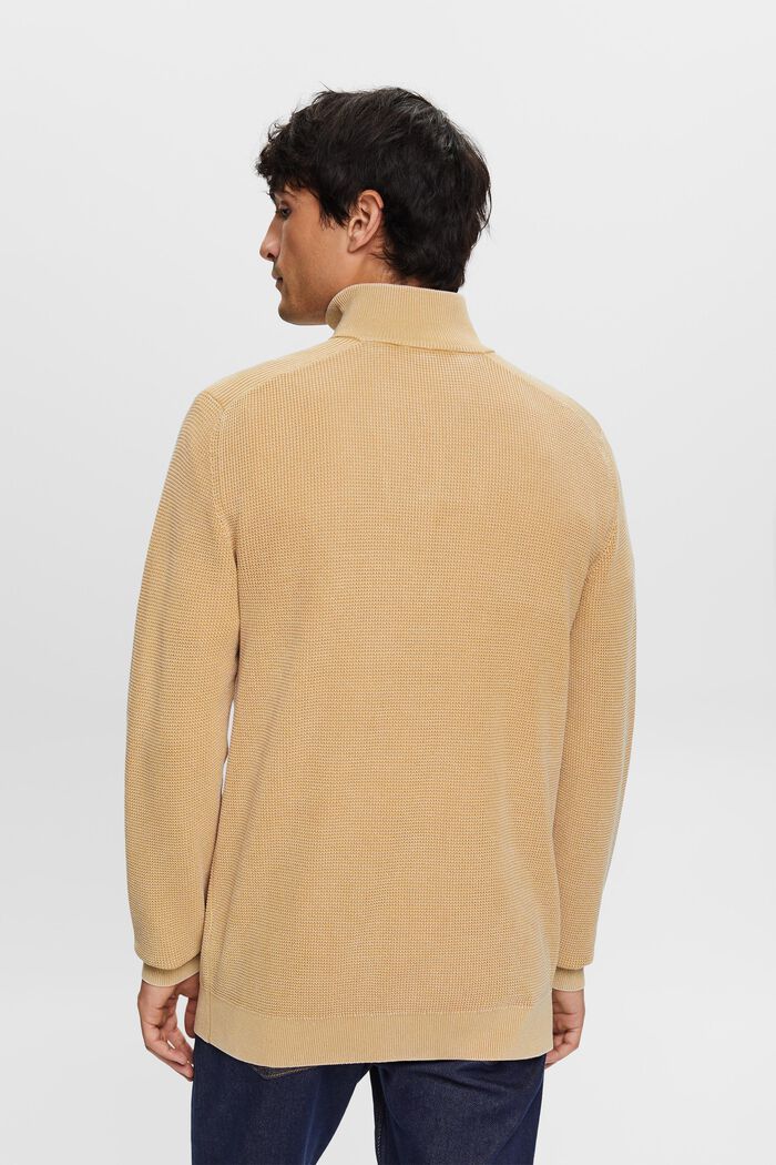 Jersey con media cremallera, 100% algodón, BEIGE, detail image number 3