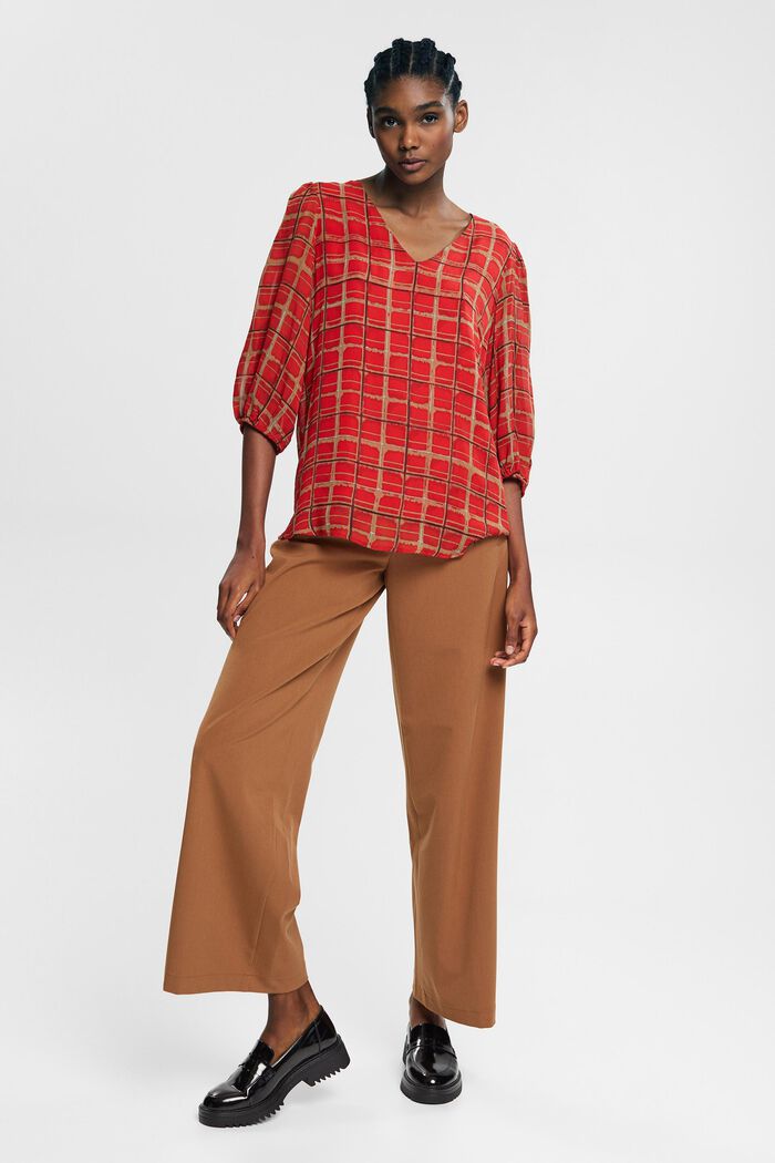 Blusa con estampado, LENZING™ ECOVERO™, RED, detail image number 2