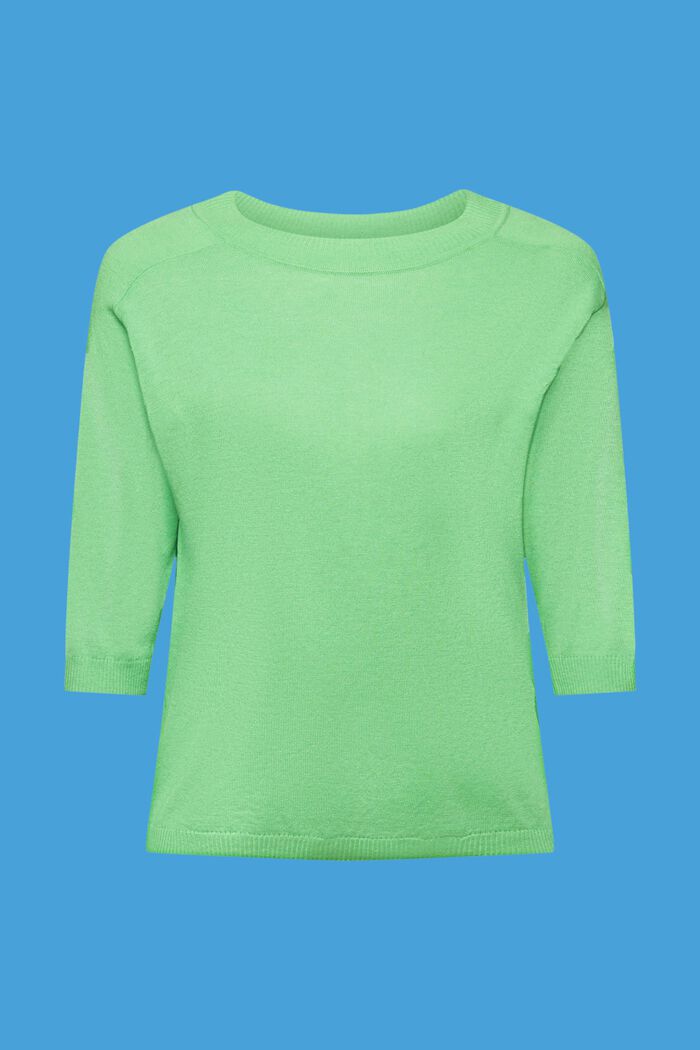 Jersey con lino y mangas cortas, GREEN, detail image number 6