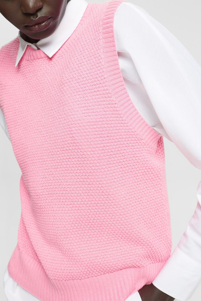 Jersey sin mangas, mezcla de algodón, PINK, detail image number 2