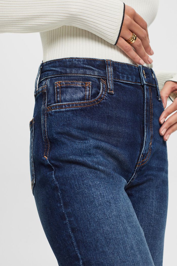 Jeans high-rise straight fit de estilo retro, BLUE DARK WASHED, detail image number 1