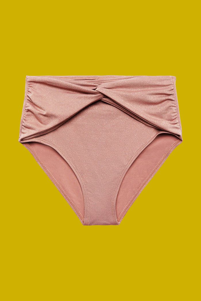 Reciclada: braguita de bikini brillante con cintura alta, CINNAMON, detail image number 3