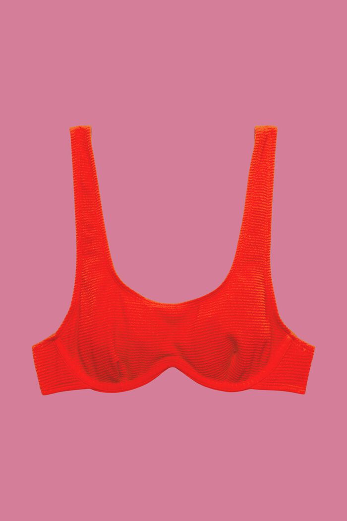 Top de bikini con textura y aro flexible, RED, detail image number 4