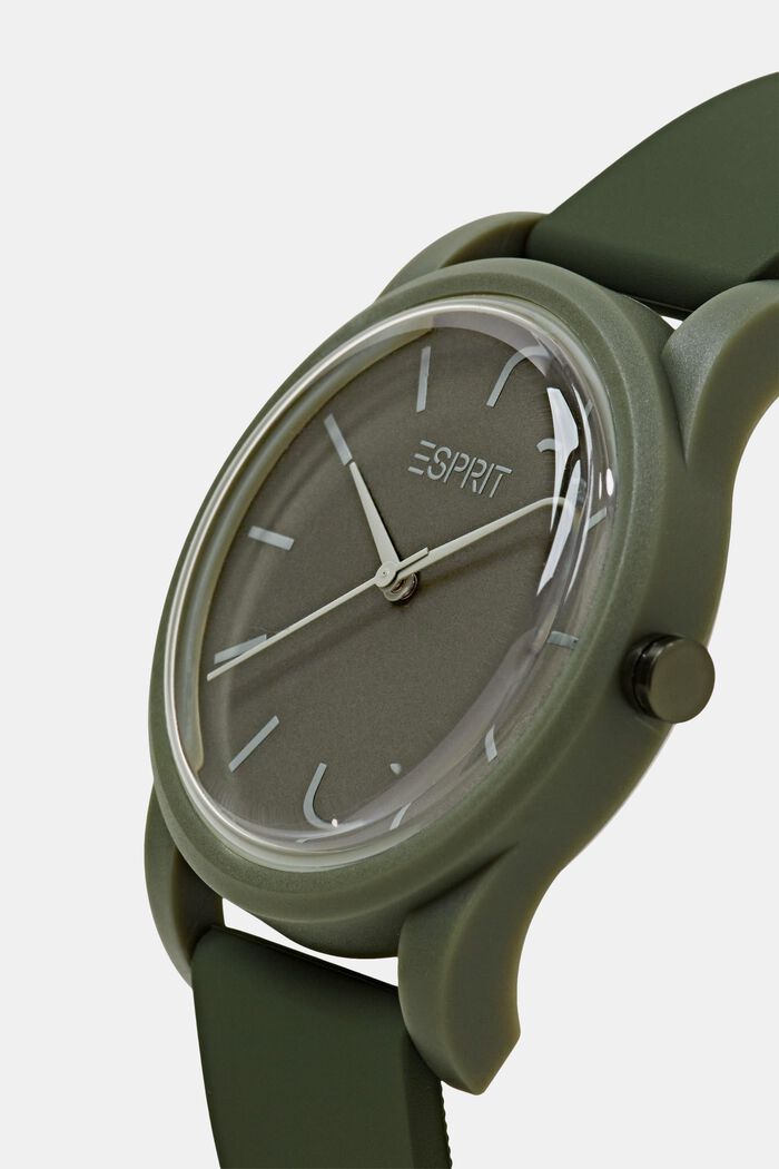 Reloj con correa de caucho, KHAKI GREEN, detail image number 1