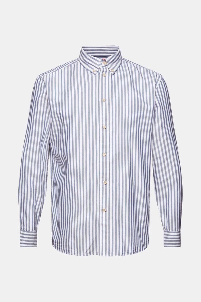 Camisa de cuello abotonado con tejido de rayas Oxford, GREY BLUE, detail image number 5