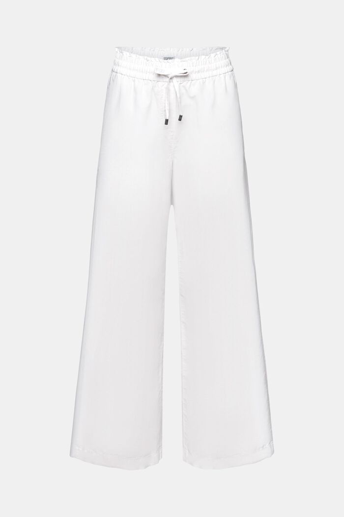 Pantalones de algodón y lino, WHITE, detail image number 7