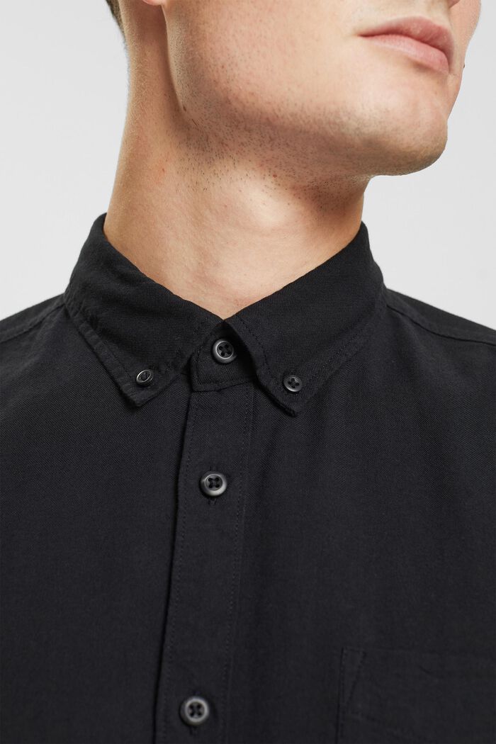 Camisa con cuello abotonado, 100% algodón, BLACK, detail image number 2