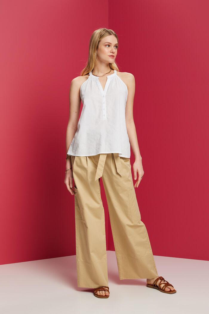 Blusa sin mangas, 100 % algodón, WHITE, detail image number 4