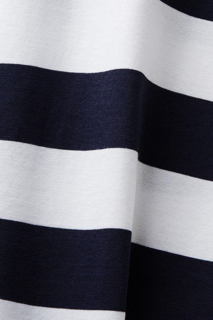 Camiseta a rayas de algodón pima con logotipo, NAVY, detail image number 5