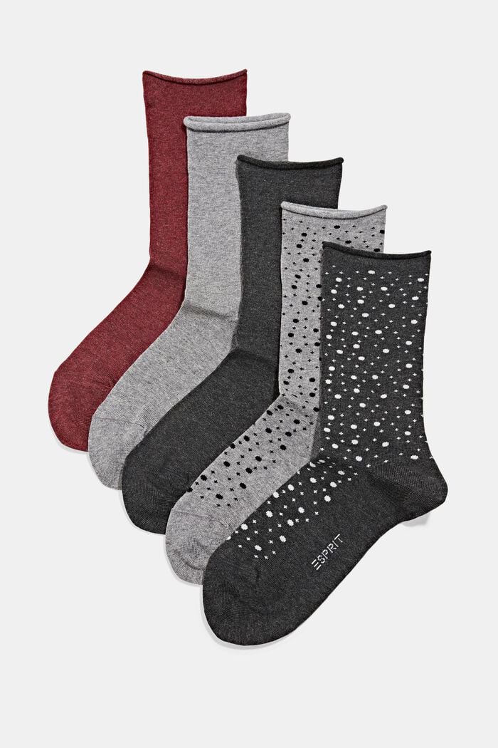 Pack de 5 pares de calcetines con puños, GREY/ANTHRACITE, overview