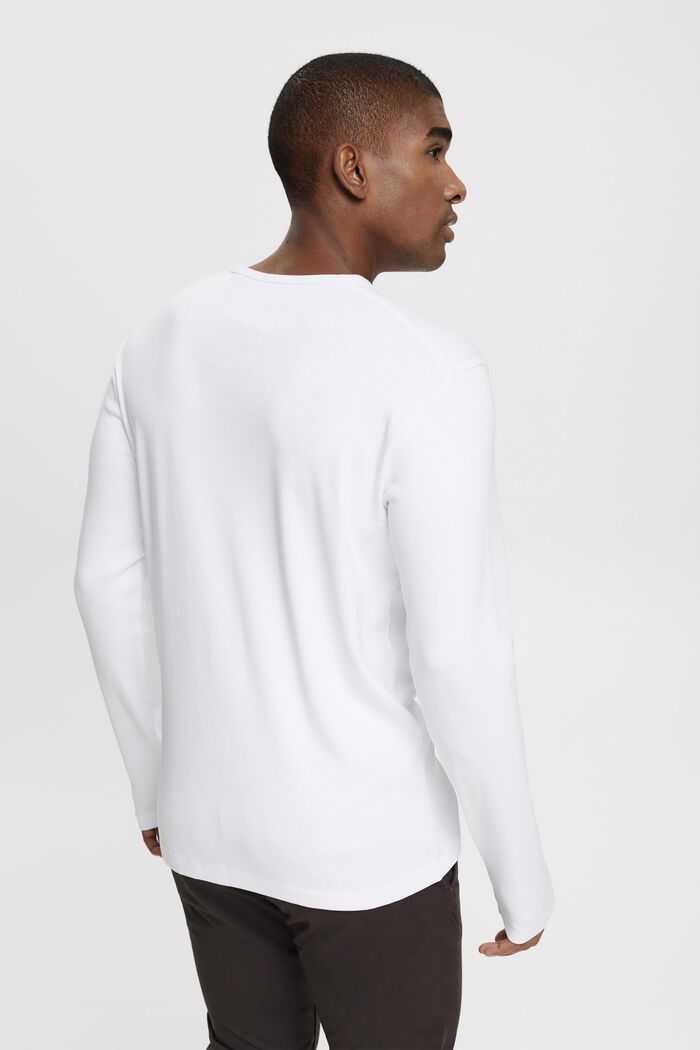 Camiseta manga larga de punto, WHITE, detail image number 3
