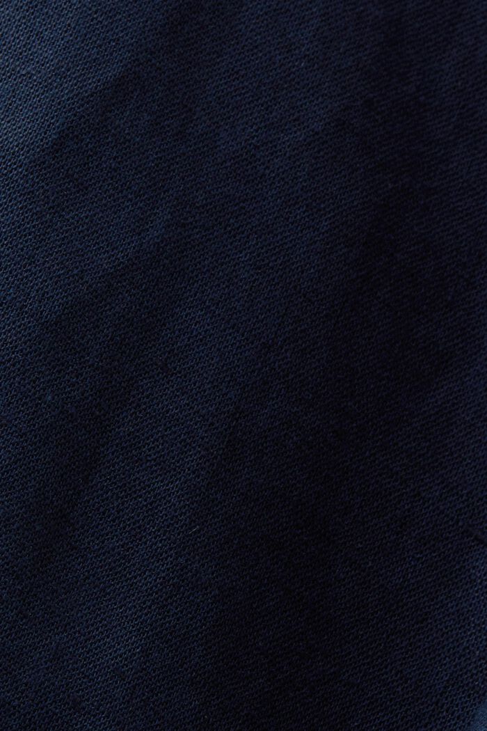 Vestido camisero con cinturón, en mezcla de lino y algodón, NAVY, detail image number 5