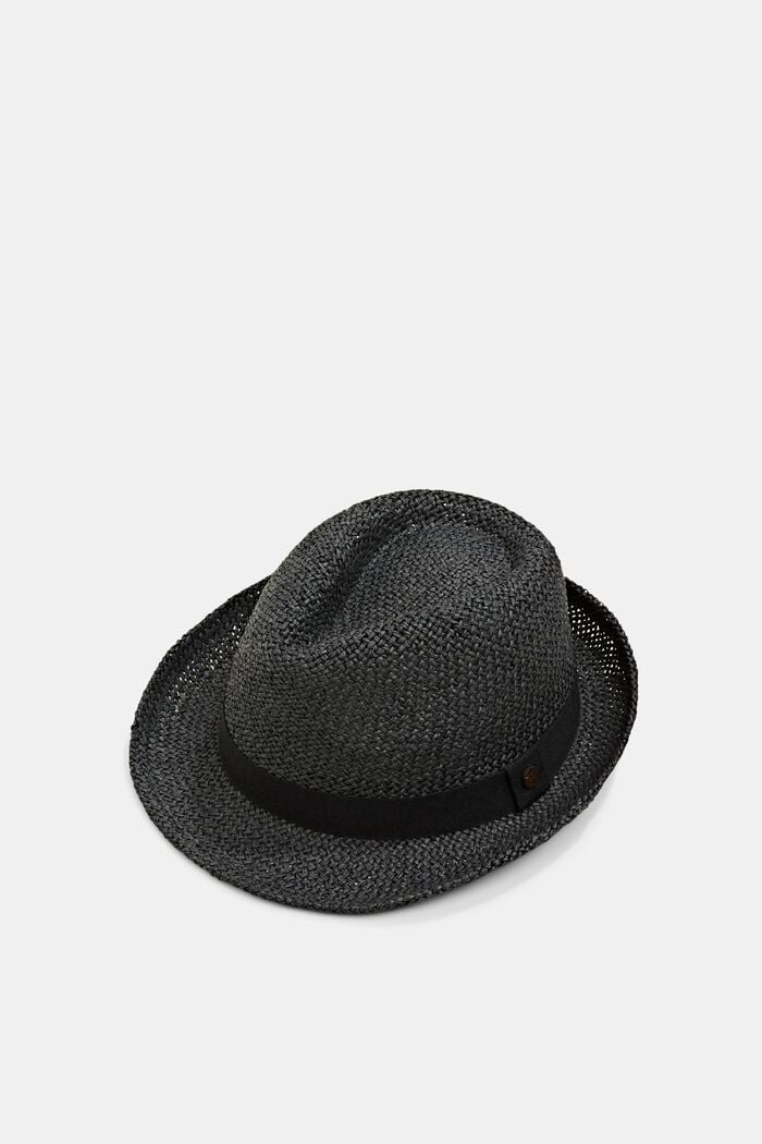 Sombrero de rafia, BLACK, overview