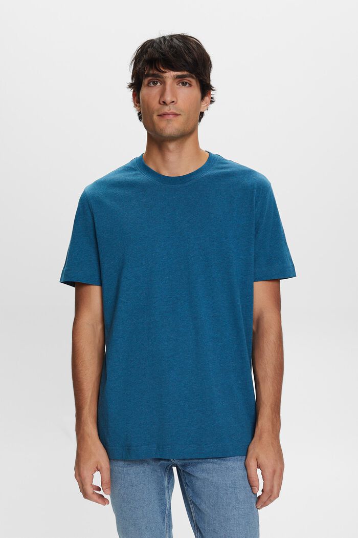 Camiseta de cuello redondo, 100% algodón, GREY BLUE, detail image number 0