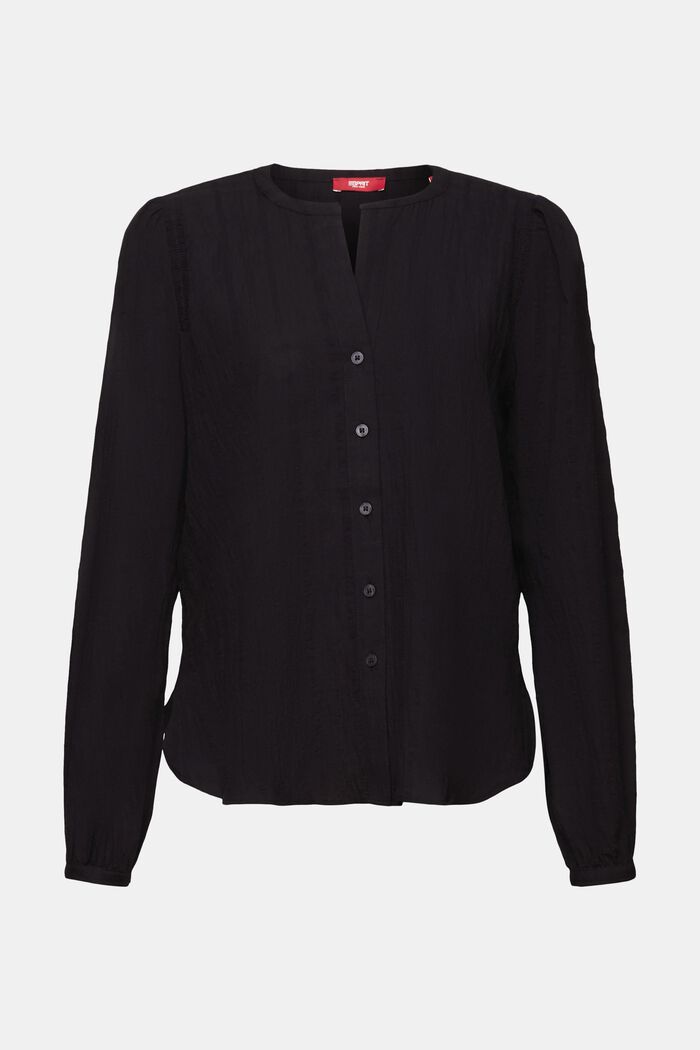 Blusa de algodón con textura, BLACK, detail image number 6