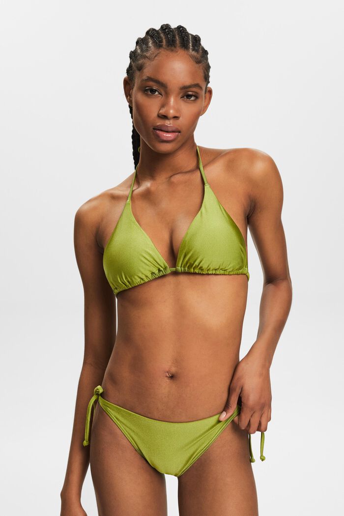 Top de bikini triangular con relleno, LEAF GREEN, detail image number 0