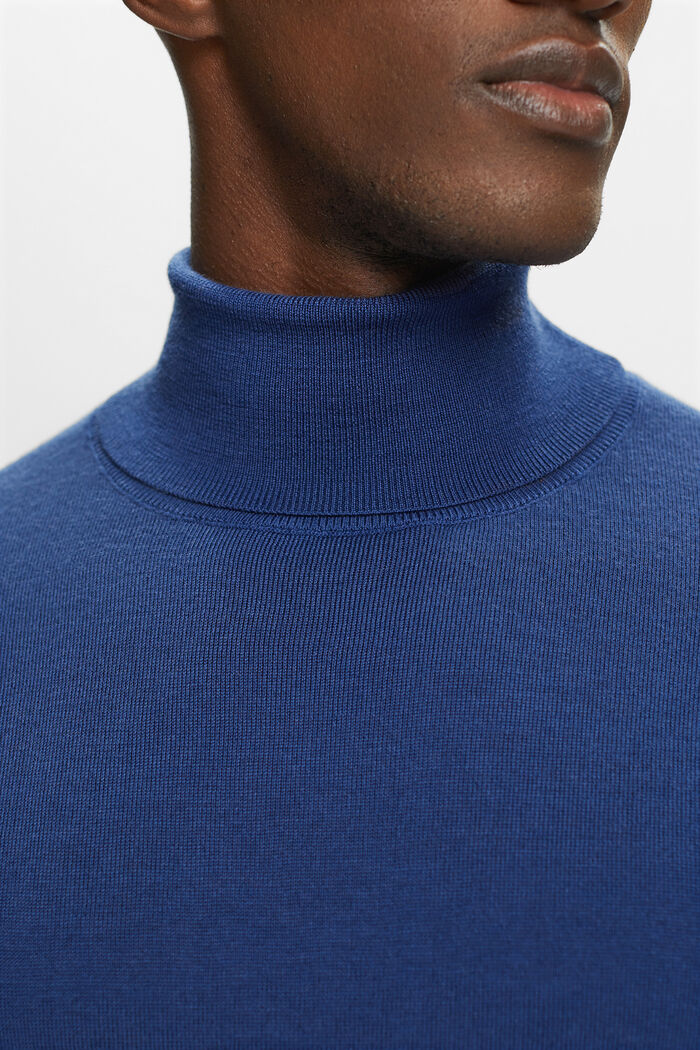 Jersey de lana merino con cuello alto, INK, detail image number 2