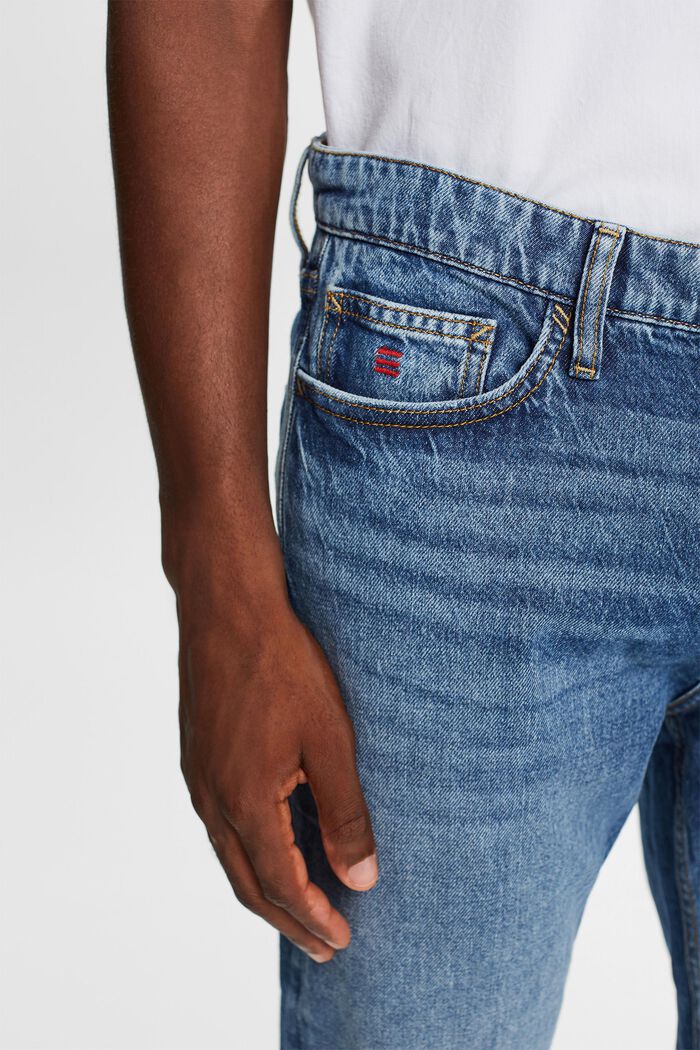 Jeans mid-rise regular tapered fit, BLUE MEDIUM WASHED, detail image number 2