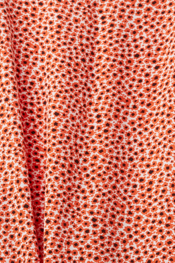 Vestido midi de tejido con estampado allover, ORANGE RED, detail image number 4
