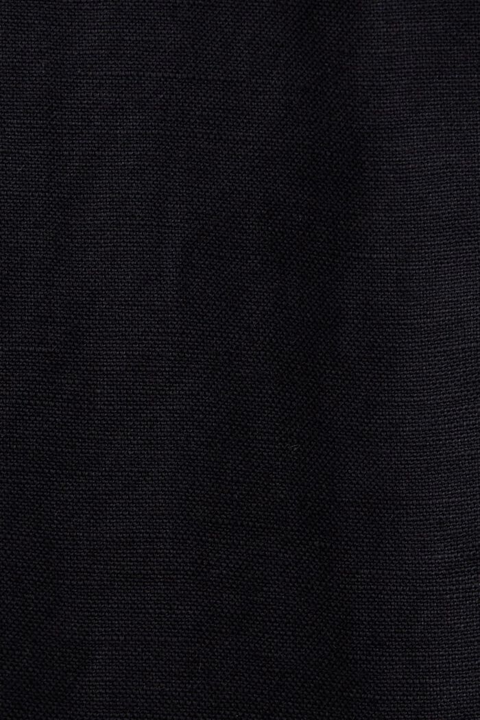 Culotte de lino y algodón con cinturón, BLACK, detail image number 6