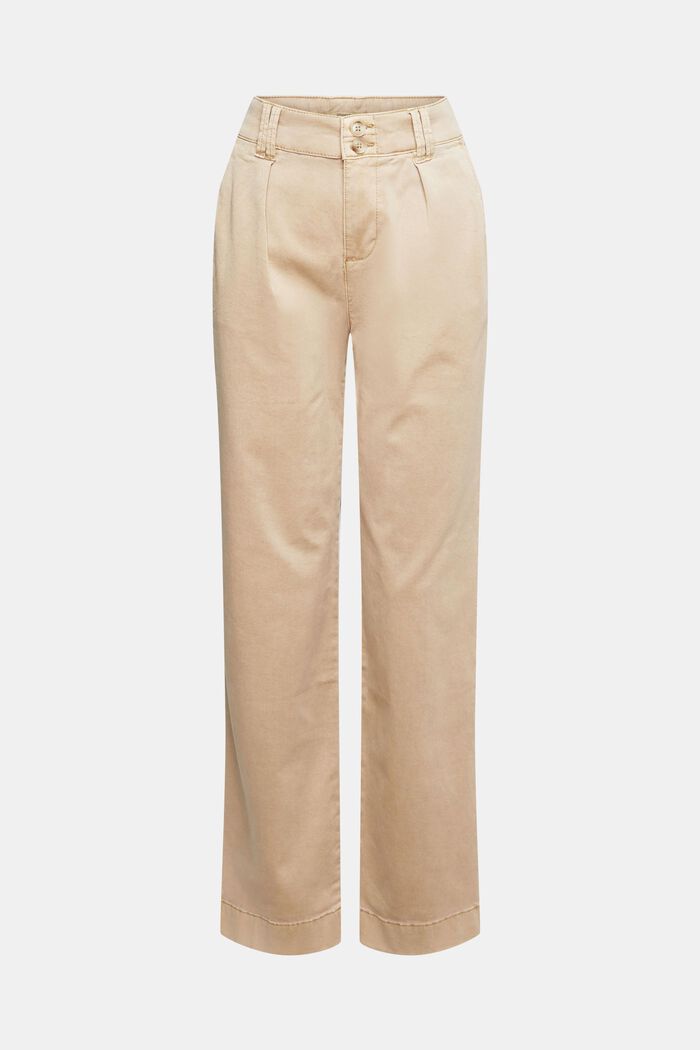 Pantalón chino de cintura alta, TENCEL™, SAND, overview