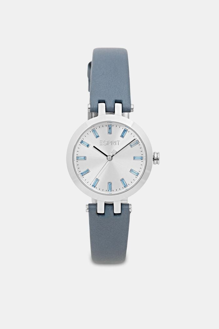 Reloj con pulsera de piel, BLUE, detail image number 2