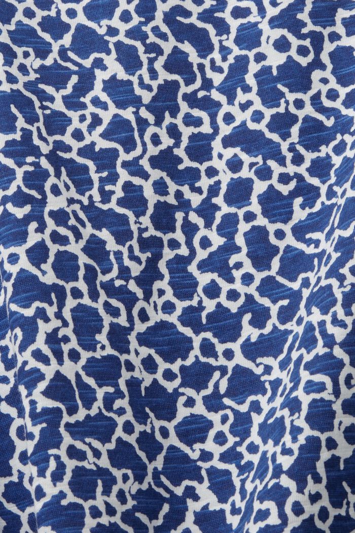 Camiseta de algodón con cuello en pico y estampado de mosaicos, INK, detail image number 1