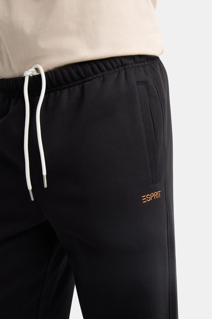 Pantalones de felpa de algodón con logotipo, BLACK, detail image number 2