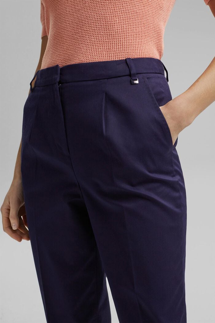 Pantalones chinos elegantes en algodón elástico, NAVY, detail image number 2