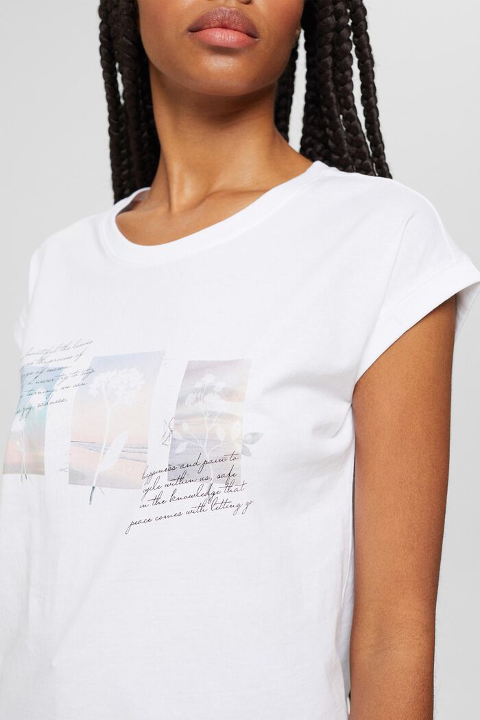 Camiseta con estampado artístico, WHITE, detail image number 2
