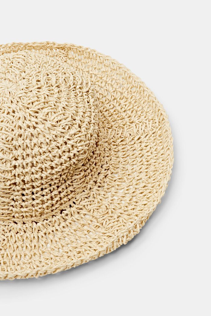 Sombrero de paja de ganchillo, CREAM BEIGE, detail image number 1