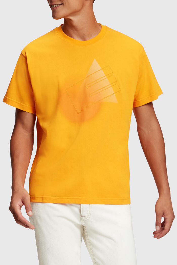 Camiseta estampada con cuello redondo, Graphic Reunion, YELLOW, detail image number 0