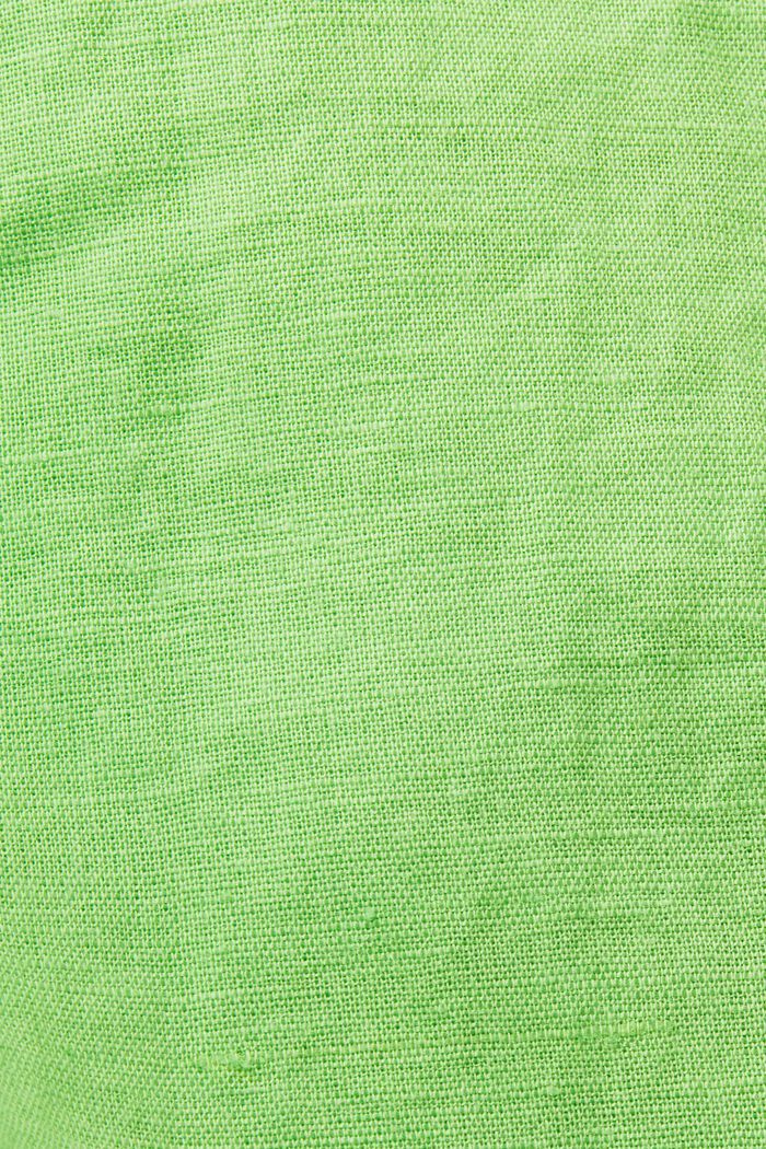 Camisa en mezcla de algodón y lino, GREEN, detail image number 5