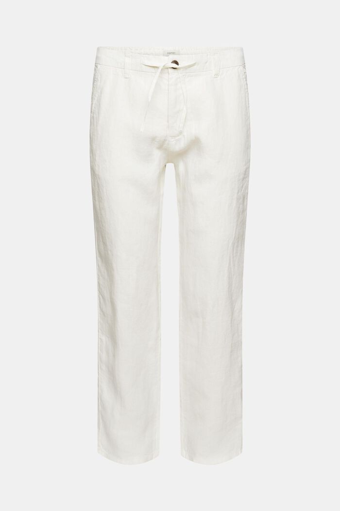 Pantalón en 100% lino, OFF WHITE, detail image number 8