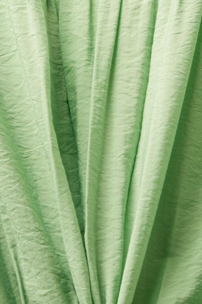 Vestido corto cruzado con textura arrugada, LIGHT GREEN, detail image number 4