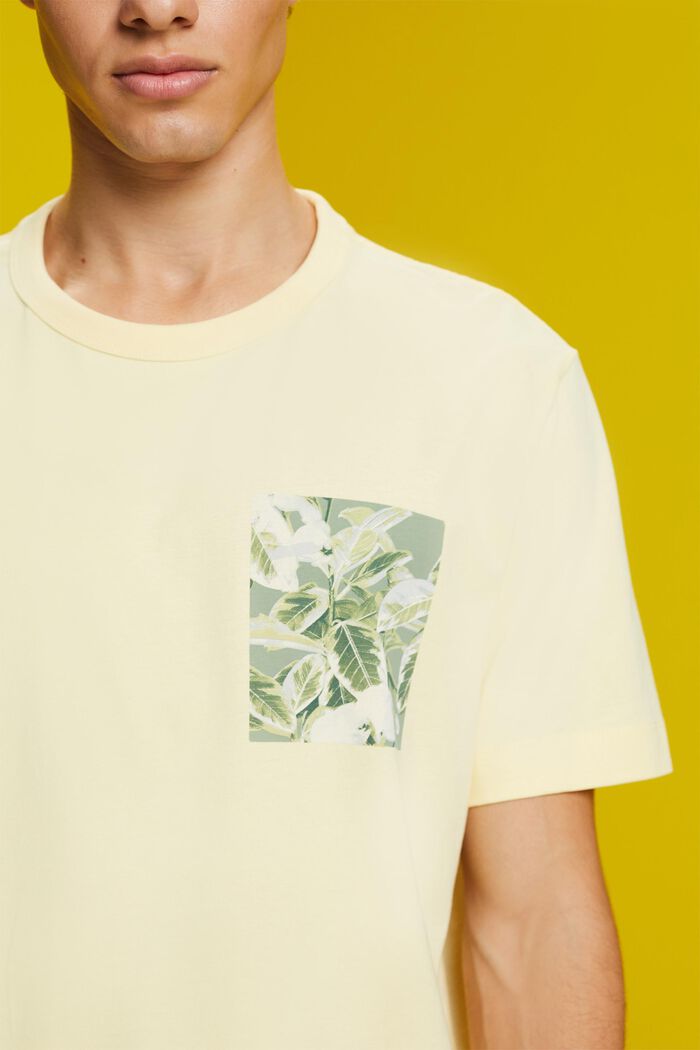 Camiseta de tejido jersey con estampado, 100% algodón, LIGHT YELLOW, detail image number 2