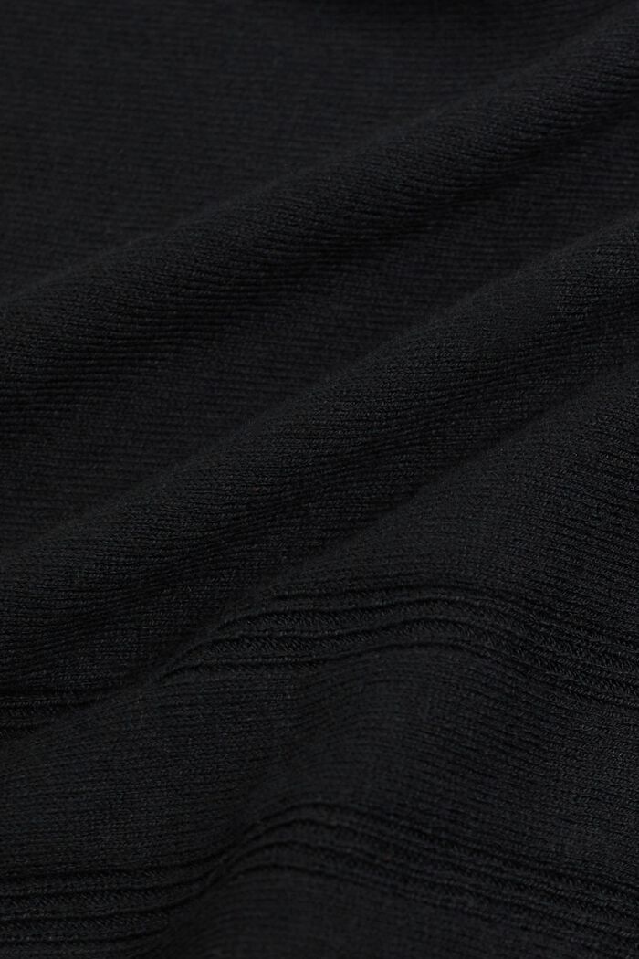 Cárdigan con cuello en pico, BLACK, detail image number 5