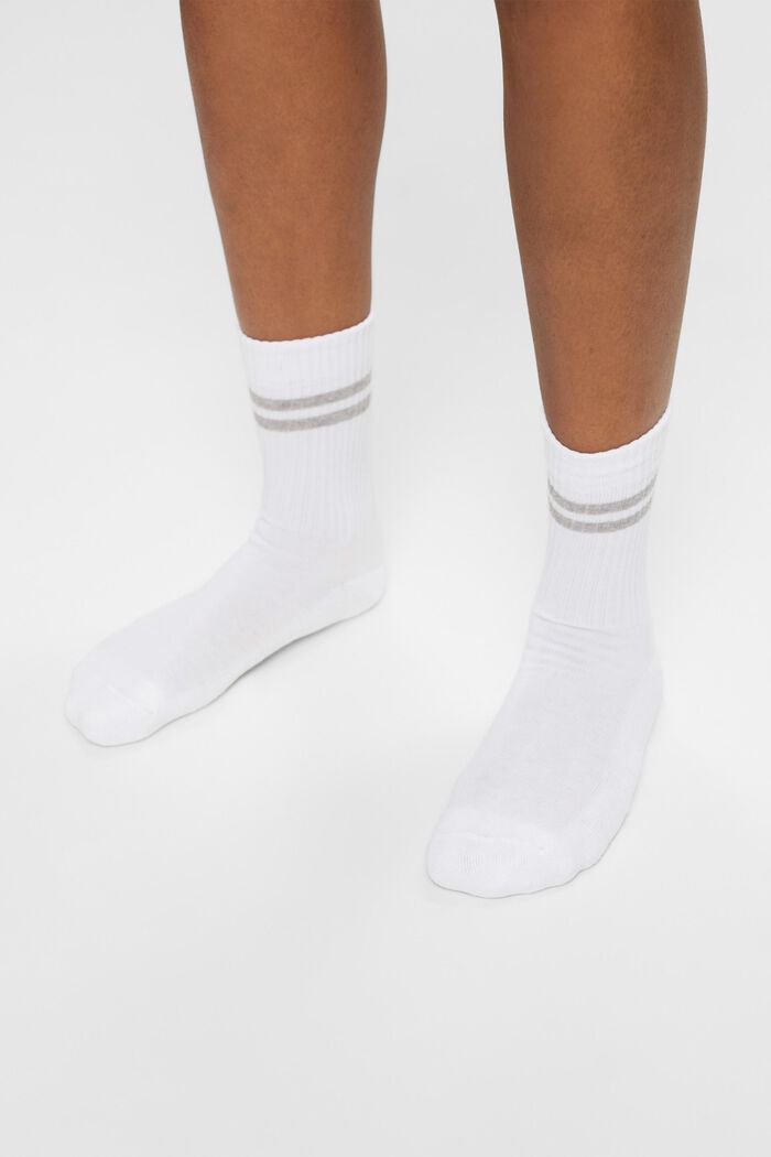 Pack de 2 pares de calcetines de tenis a rayas, GREY/WHITE, detail image number 1