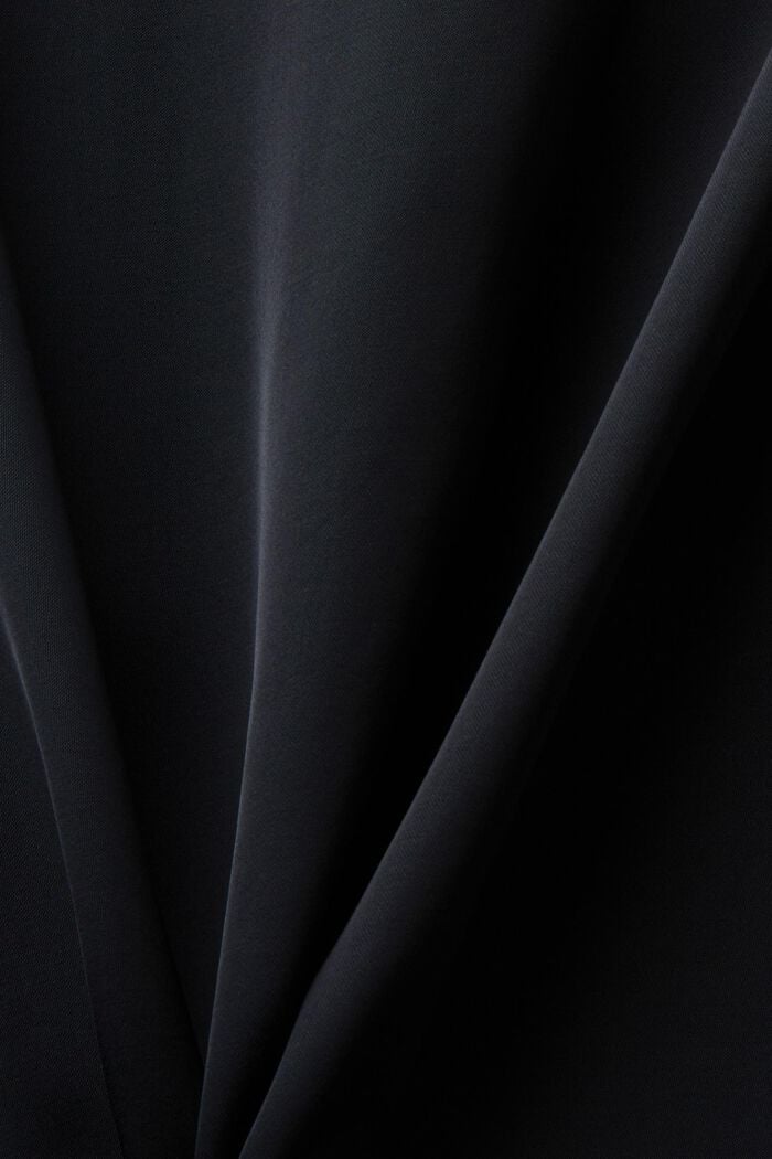 Falda midi satinada con efecto drapeado, BLACK, detail image number 5