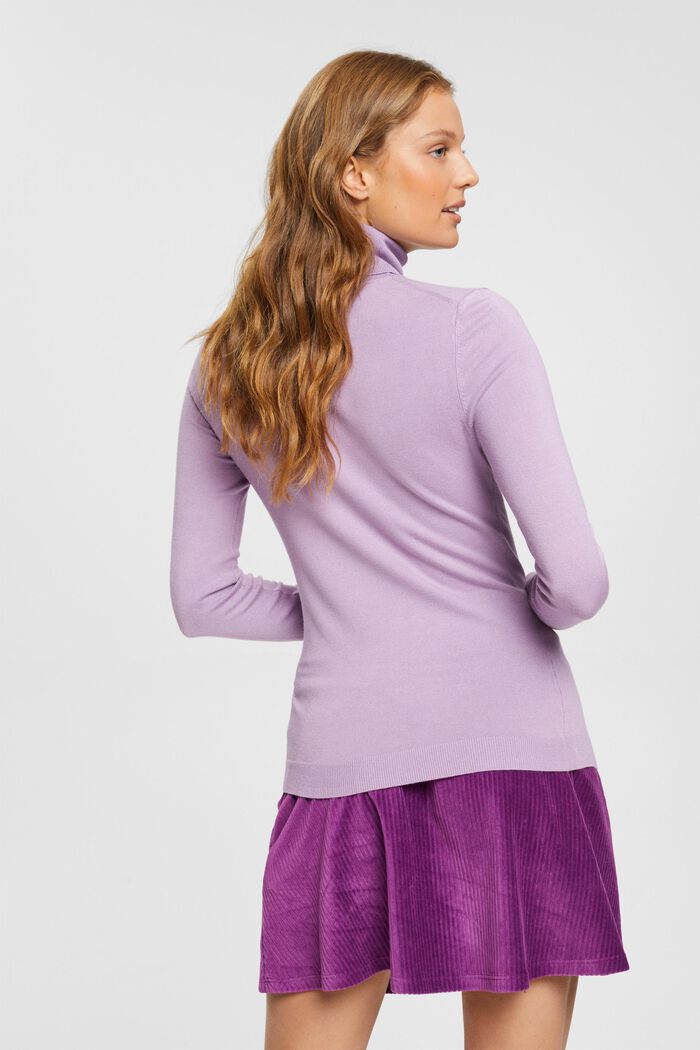 Jersey con cuello vuelto, LILAC, detail image number 3