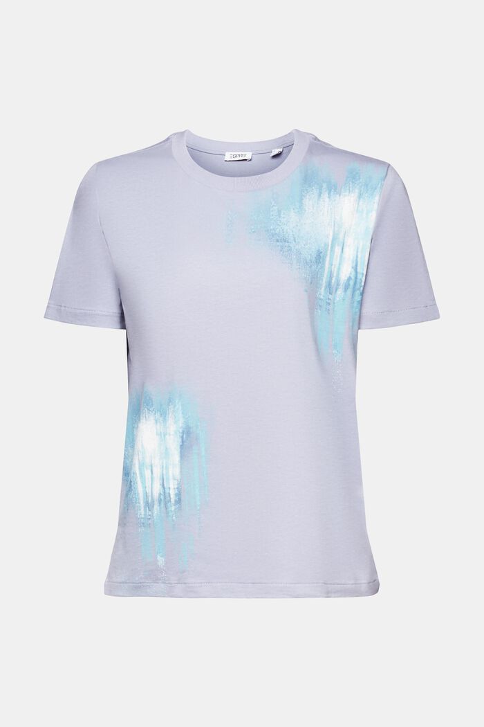 Camiseta con estampado geométrico, LIGHT BLUE LAVENDER, detail image number 6
