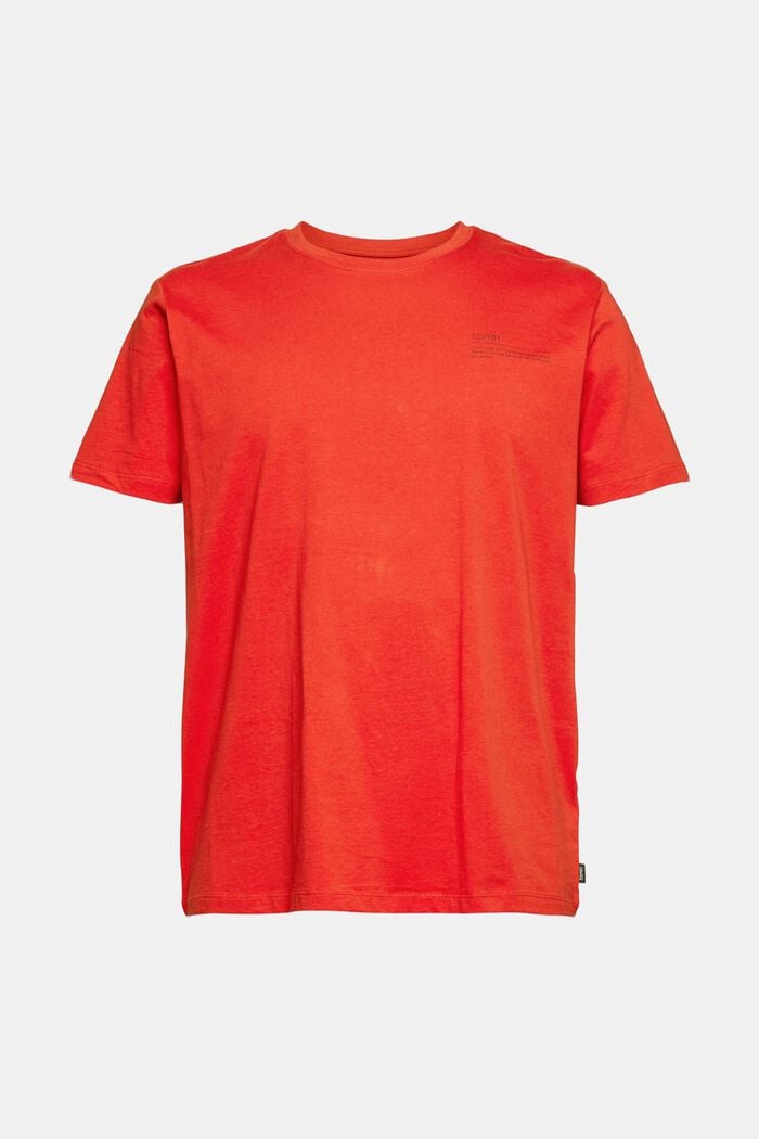 Camiseta de jersey con estampado, 100 % algodón ecológico, RED ORANGE, detail image number 6