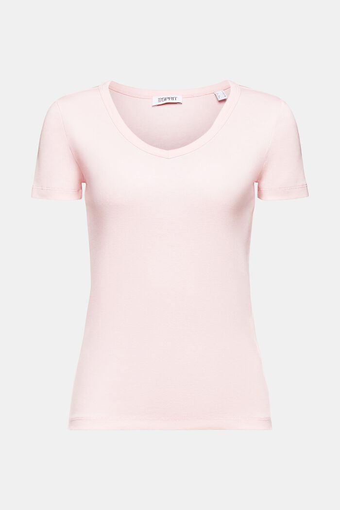 Camiseta de algodón con cuello en pico, PASTEL PINK, detail image number 6
