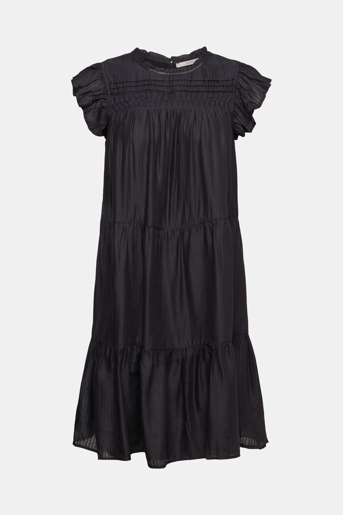 Vestido con rayas finas, LENZING™ ECOVERO™, BLACK, detail image number 5