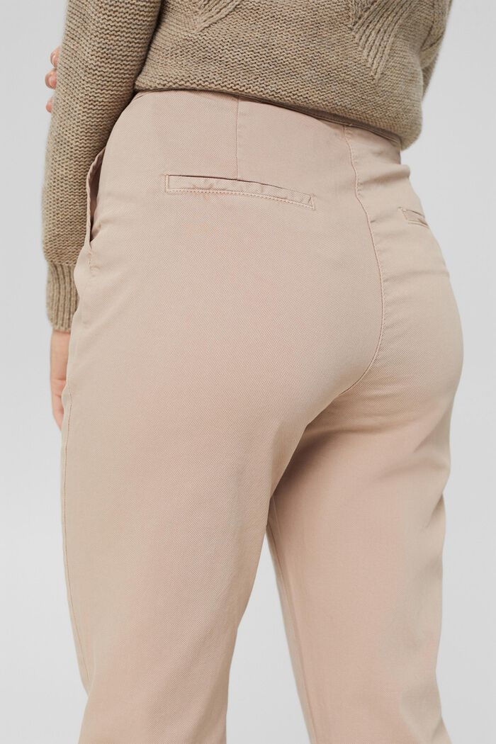 Pantalón de cintura alta en algodón ecológico, LIGHT TAUPE, detail image number 5