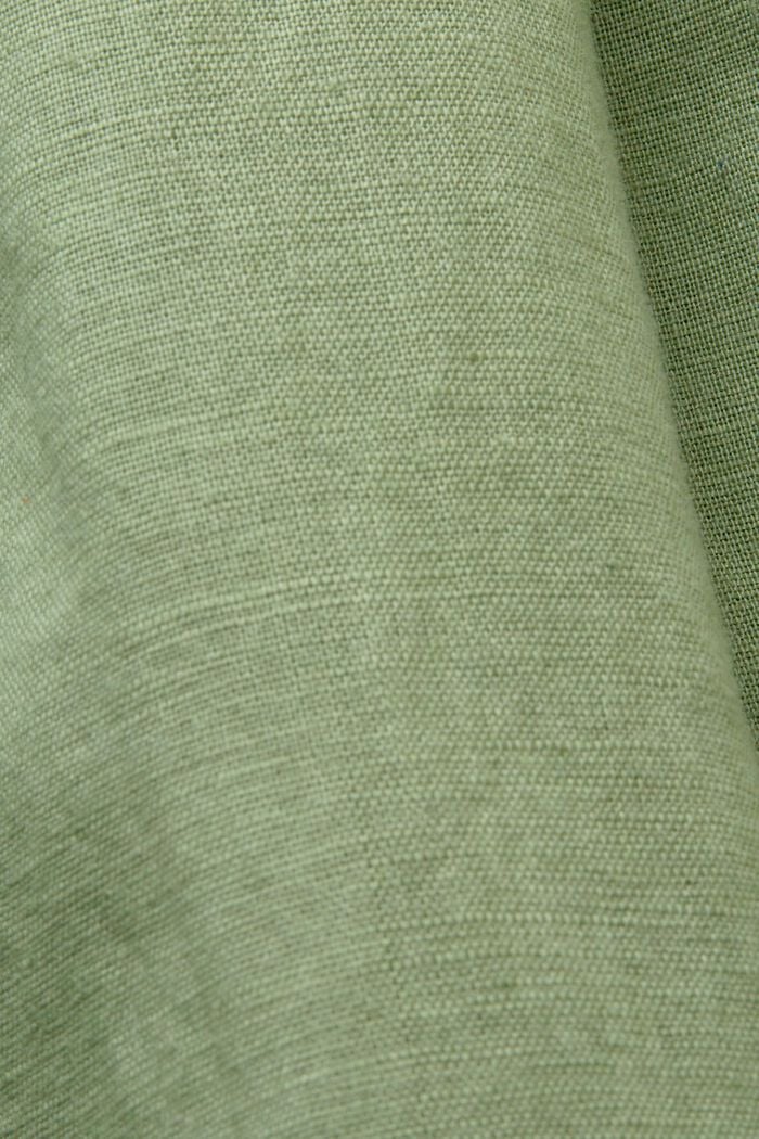 Vestido camisero de algodón y lino, PALE KHAKI, detail image number 6