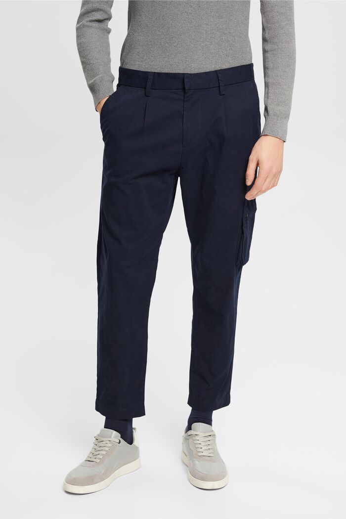 Pantalón chino con un bolsillo estilo cargo, NAVY, detail image number 0