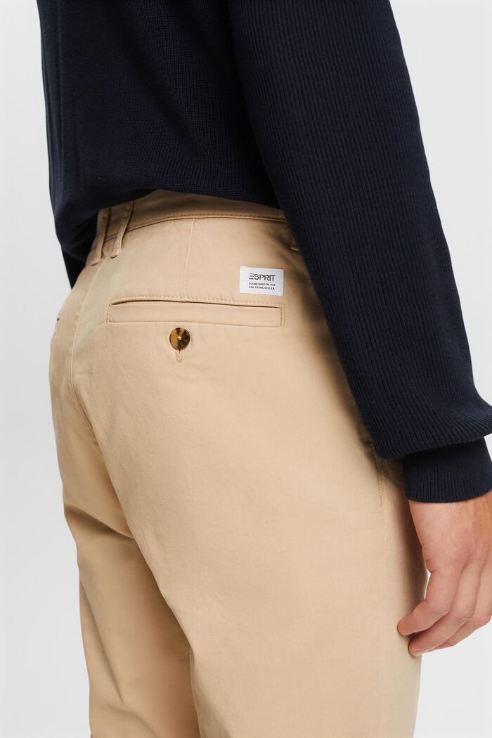 Pantalones chinos, algodón elástico, SAND, detail image number 5