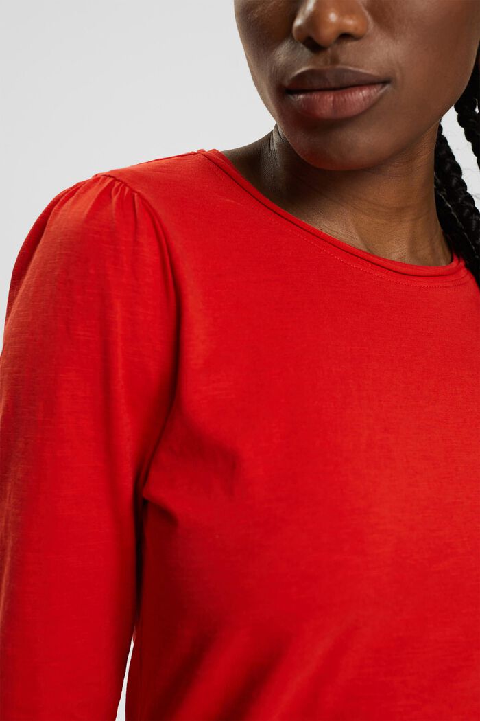 Camiseta de algodón con mangas largas, ORANGE RED, detail image number 0