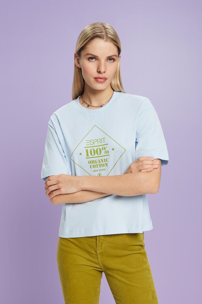 Camiseta estampada de algodón ecológico, PASTEL BLUE, detail image number 5